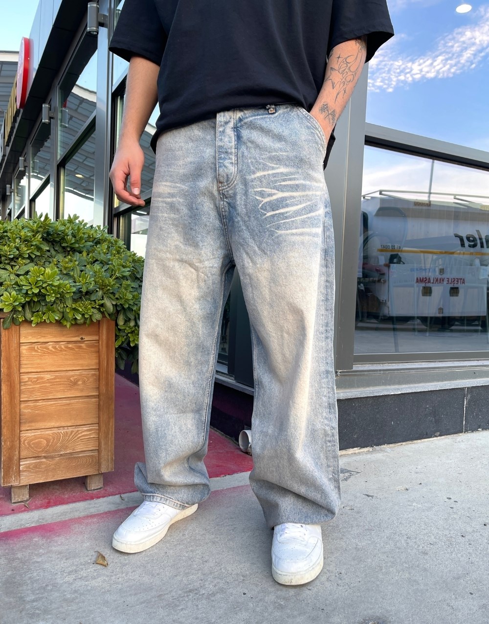 Premium Wash Effective Baggy Kot Pantolon