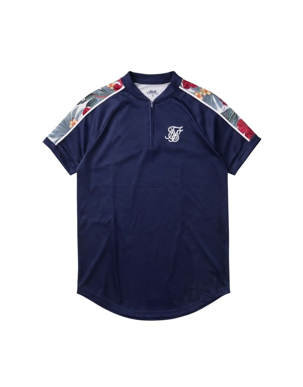 SikSilk Floral Half Zip Erkek Tişört