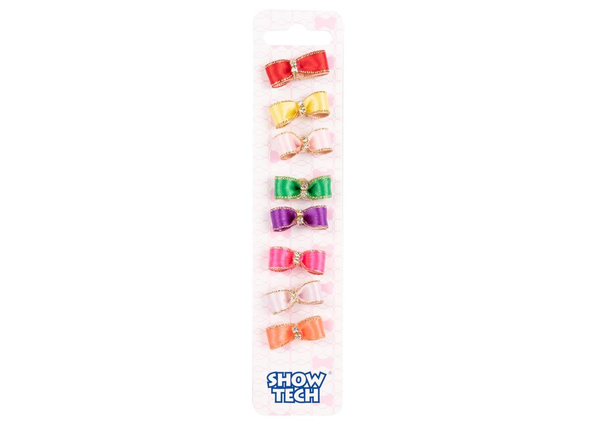 Show Tech Molly Sparkle Bow with Elastic Bows with Rhinestone 3 cm 8 pcs - 65STE668