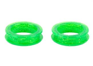 Show Tech Finger Ring 22 mm Green Glitter Scissor rings 2 Pcs- 22STE055