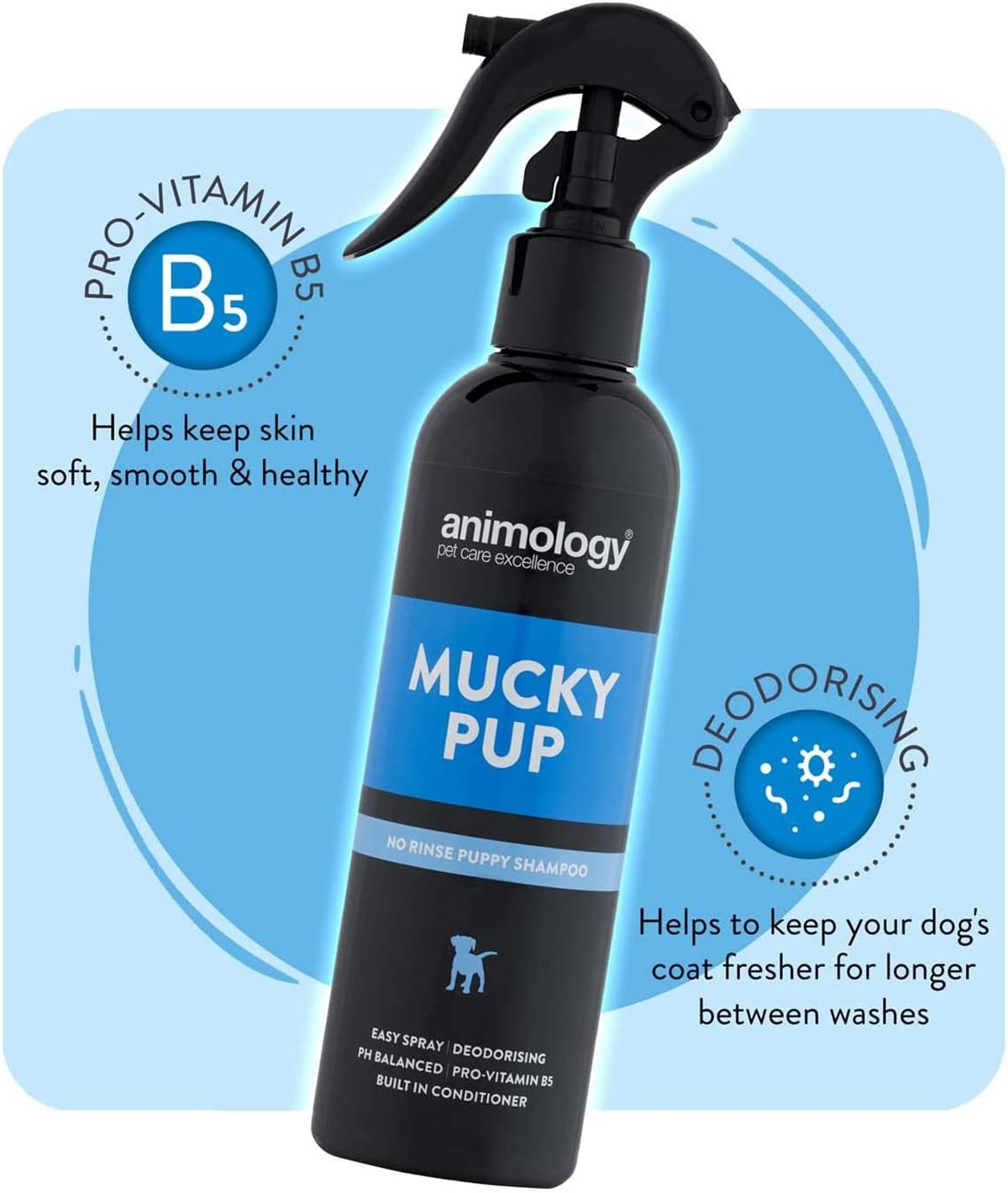Animology Mucky Pup No Rinse Shampoo Durulamasız Yavru Köpek Şampuanı 250  ML - AMP250 - 5060180810153