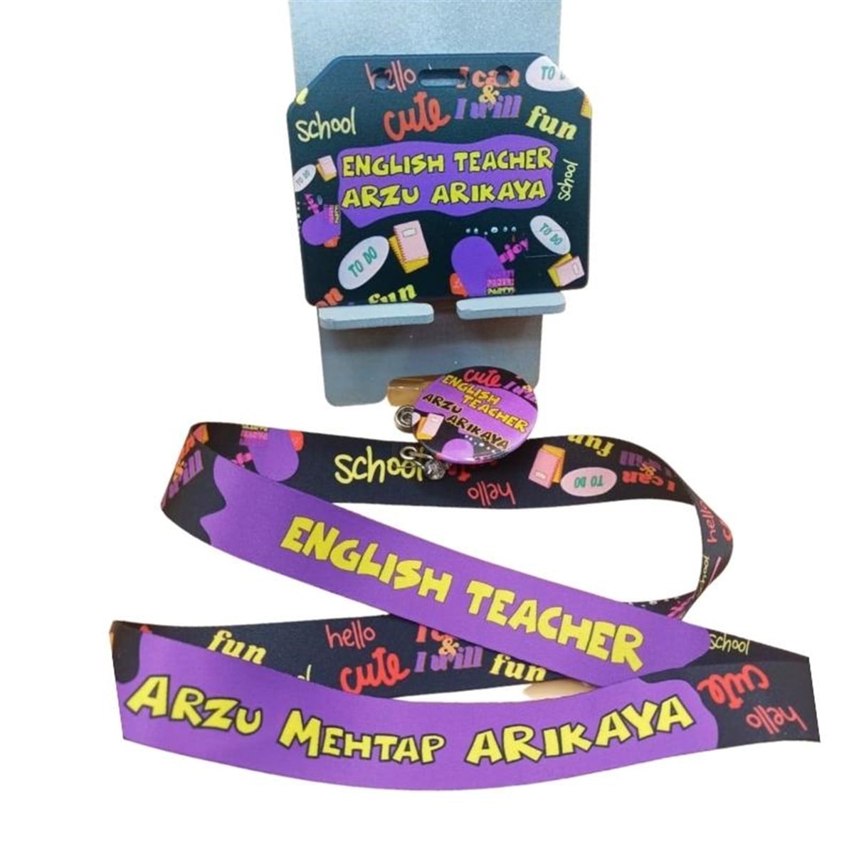 Kişiye Özel Boyun Askısı Seti ( Doktor - Hemşire - Öğretmen ) Model 6