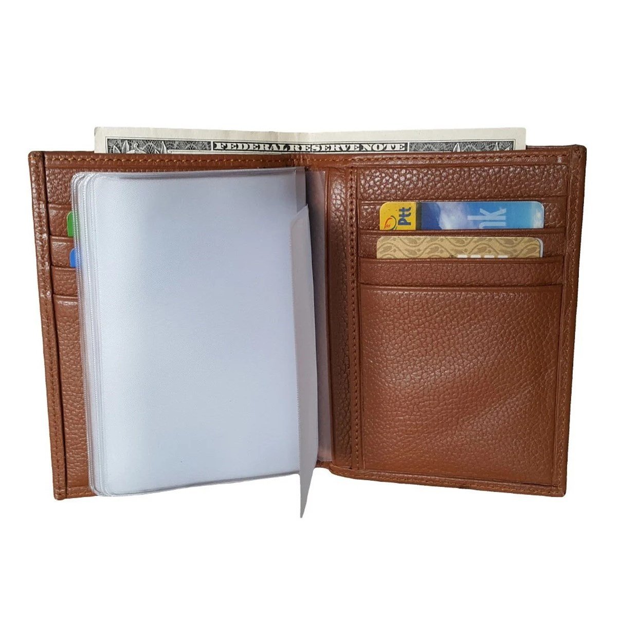 Zenga Deri Cüzdan, Oto Ruhsat Kılıfı 708-4 Taba Renk