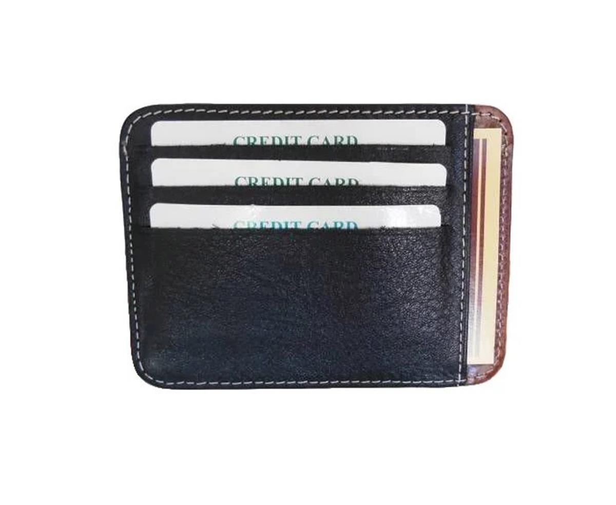 Zenga Orjinal Deri Cüzdanlı Kredi Kartlık 031-04 Siyah Taba Karışık Renkli Garni Greyzi