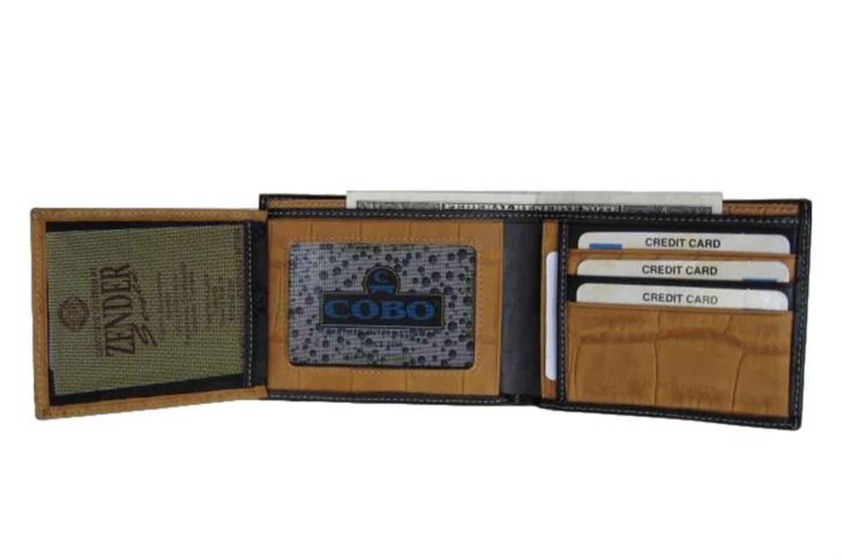 Zenga Orjinal Deri Erkek Cüzdanı Damarlı 112-04 Taba Siyah