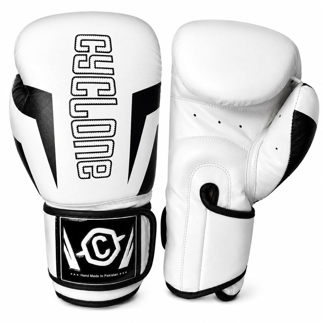 Cyclone Clash Orijinal Deri Boks ve Kick Boks Eldiveni Beyaz