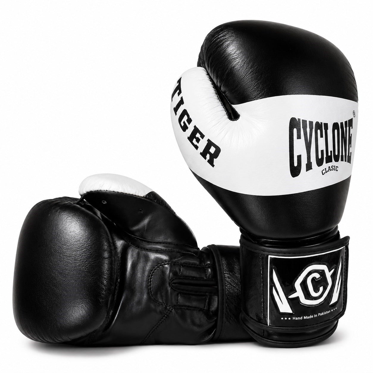 Cyclone Tiger Orijinal Deri Boks ve Kick Boks Eldiveni Siyah