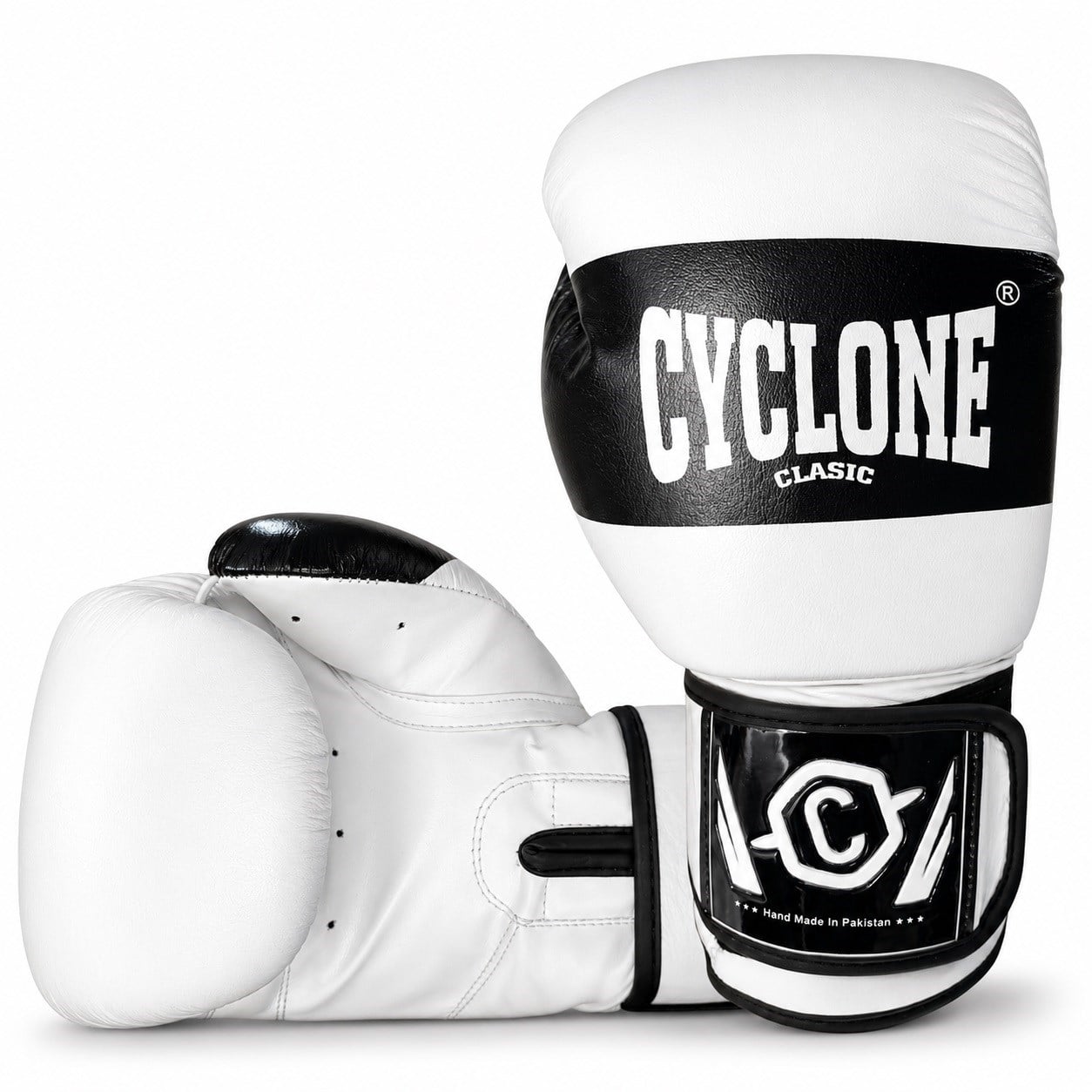 Cyclone Tiger Orijinal Deri Boks ve Kick Boks Eldiveni Beyaz