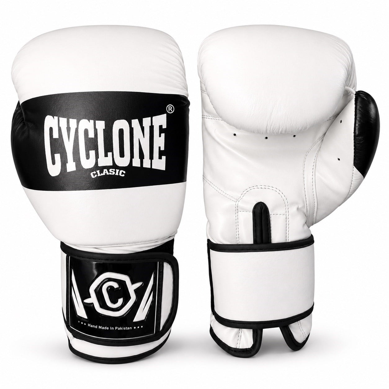 Cyclone Tiger Orijinal Deri Boks ve Kick Boks Eldiveni Beyaz