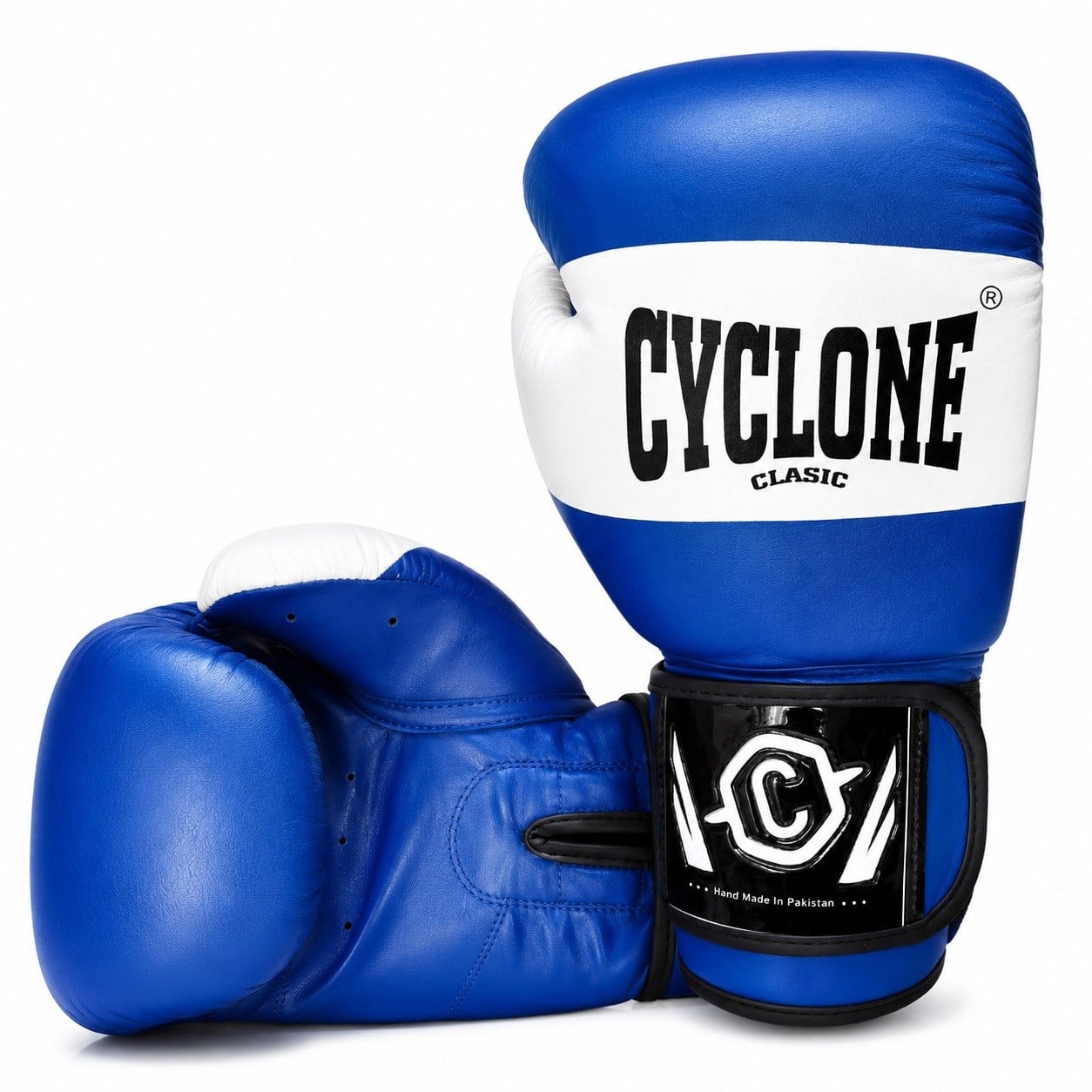 Cyclone Tiger Orijinal Deri Boks ve Kick Boks Eldiveni Mavi