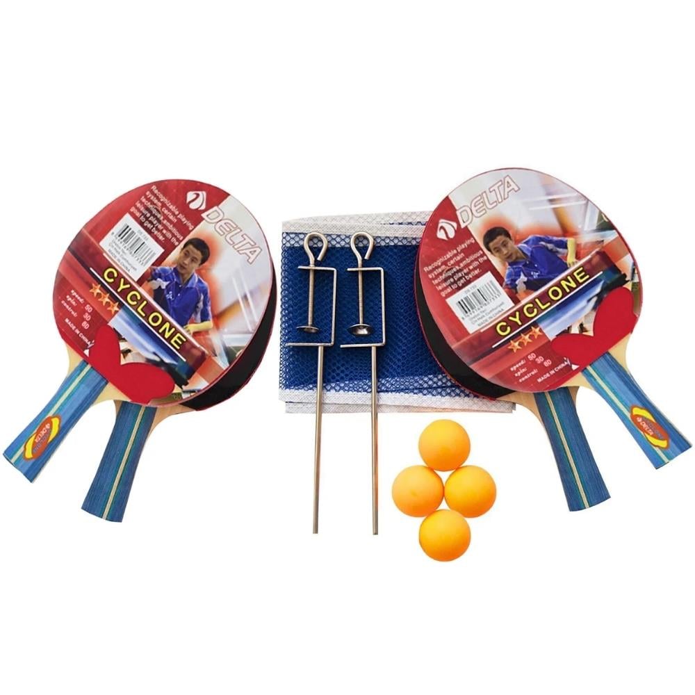Delta Cyclone 4 Masa Tenisi Raketi, 4 Top File ve Direk Seti