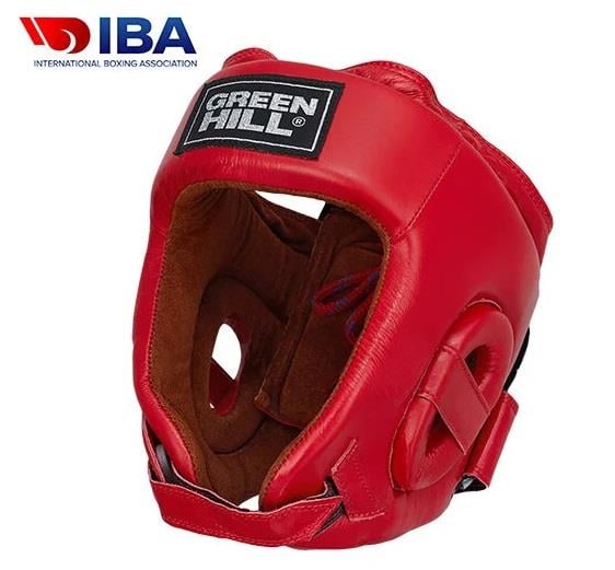 Green Hill IBA Onaylı Hakiki Deri Boks Kaskı Kırmızı
