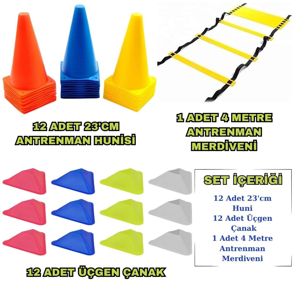 Kodispa 12li 23cm Hunili Üçgen Çanaklı Antrenman Seti