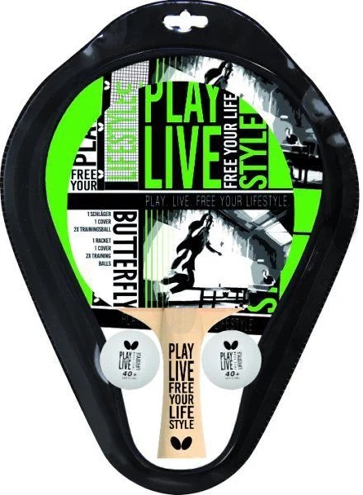 Butterfly 85210 Free Your Style TT Raket + 2 Top ve Kılıf Masa Tenisi Seti