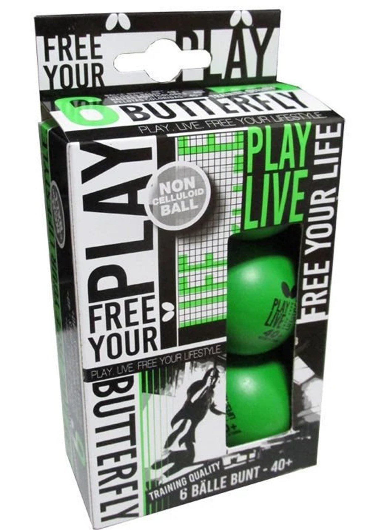 Butterfly Free Your Style 6lı Masa Tenisi Pinpon Topu Yeşil 85215