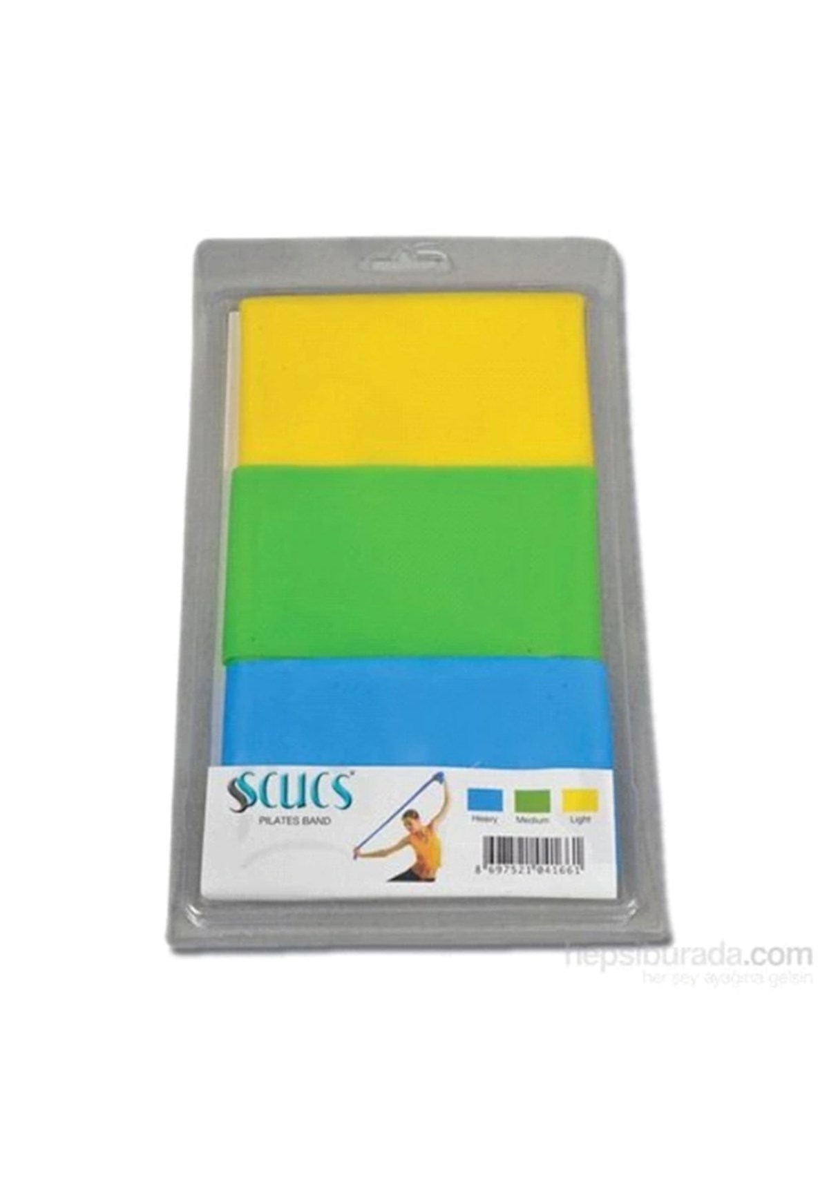 Scucs Pilates Bant Seti 3 Lü Sarı-Yeşil-Mavi