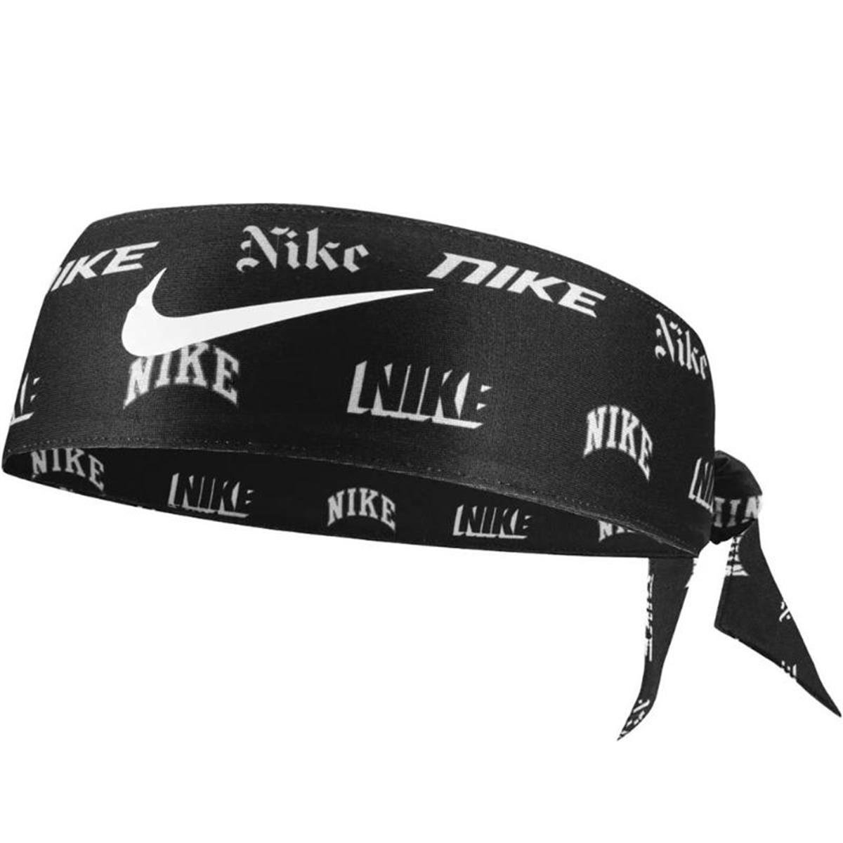 Nike Dri Fit Head Tie Bandana Tenisçi Kafa Bandı Nike Desenli Siyah