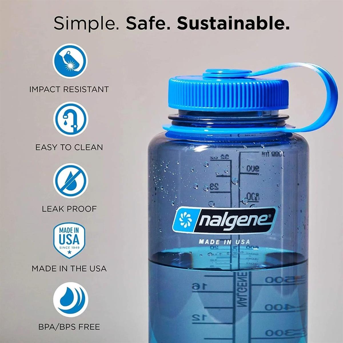 Nalgene 48 Oz WM Sustain Suluk Matara 1,5 Litre Gri