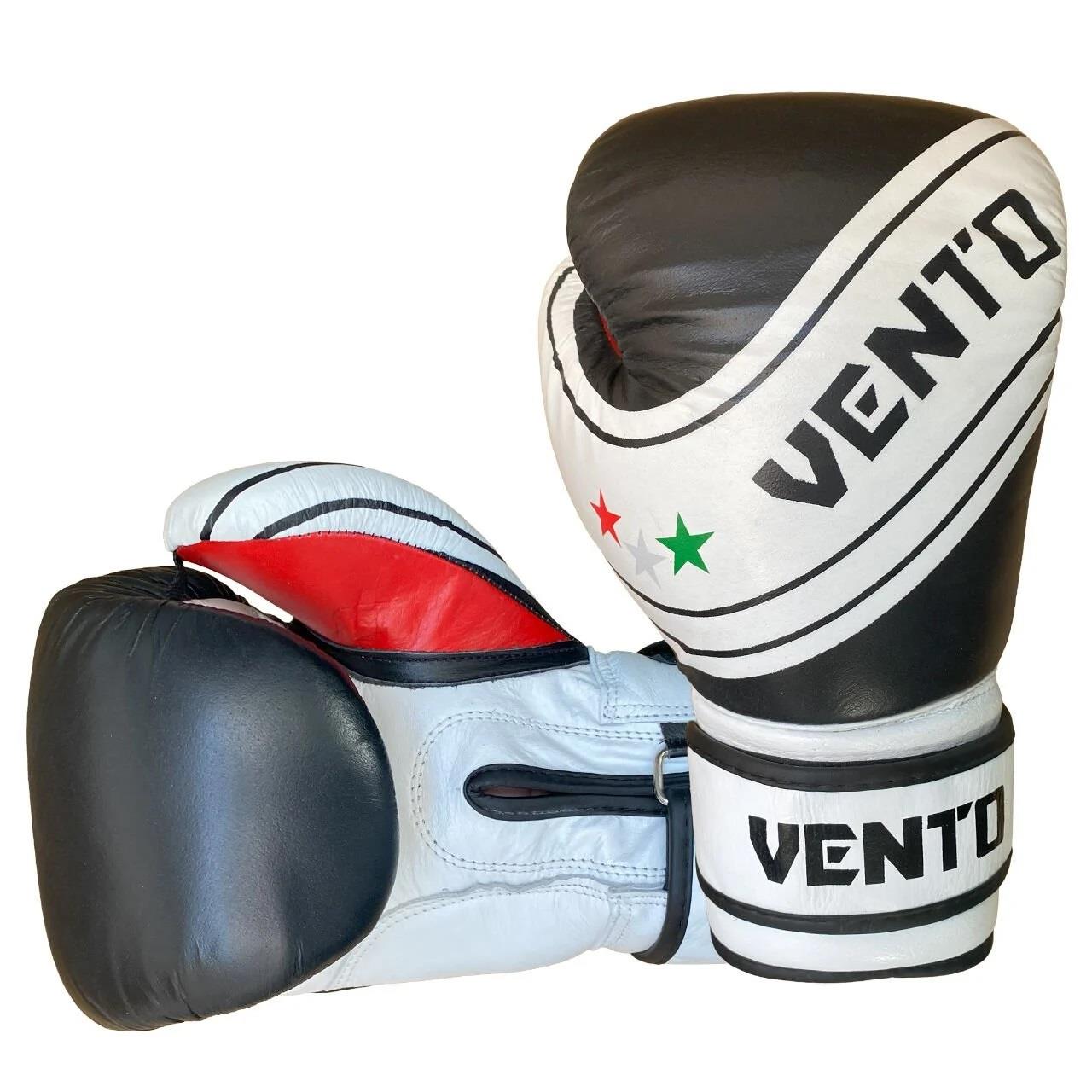 Vento Fury Hakiki Deri Boks ve Kick Boks Eldiveni Siyah Beyaz