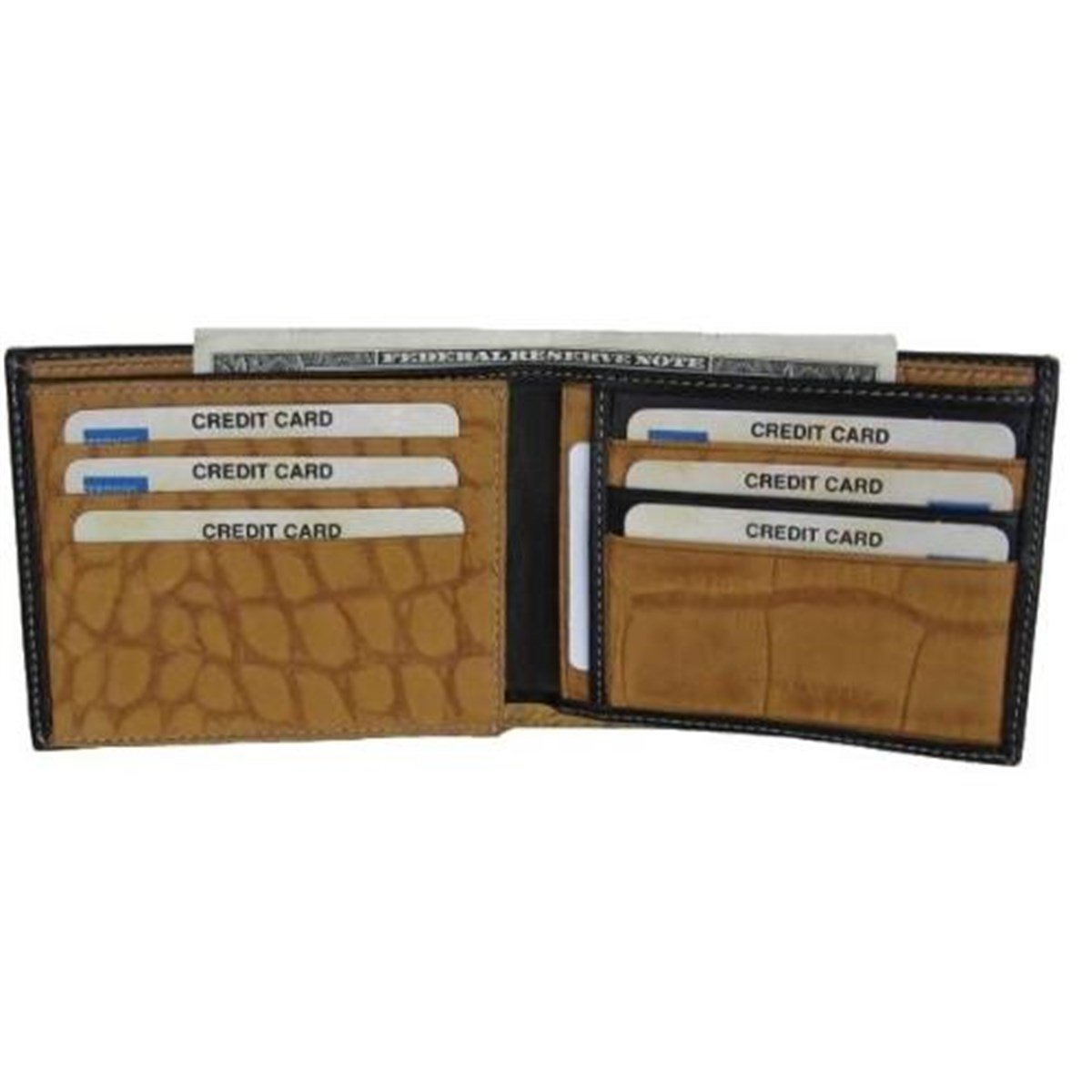 Zenga Orjinal Deri Erkek Cüzdanı Damarlı 112-04 Taba Siyah