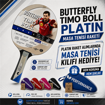 Butterfly Timo Boll 85026S Platin Masa Tenisi Raketi ITTF Onaylı Raket