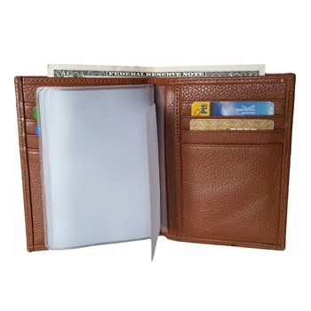 Zenga Deri Cüzdan, Oto Ruhsat Kılıfı 708-4 Taba Renk