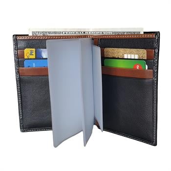 Zenga Erkek Cüzdanı, Oto Ruhsat Kılıfı Bir arada 708-52 Siyah Taba Garni