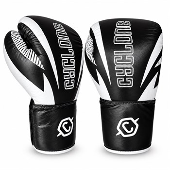 Cyclone Clash Orijinal Deri Boks ve Kick Boks Eldiveni Siyah