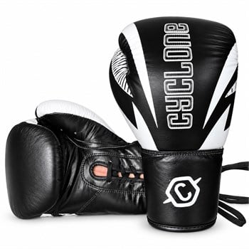 Cyclone Clash Orijinal Deri Boks ve Kick Boks Eldiveni Siyah
