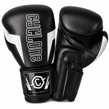 Cyclone Clash Orijinal Deri Boks ve Kick Boks Eldiveni Siyah