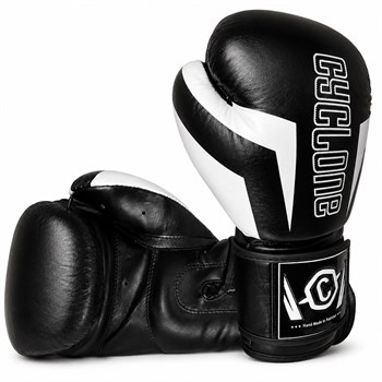Cyclone Clash Orijinal Deri Boks ve Kick Boks Eldiveni Siyah