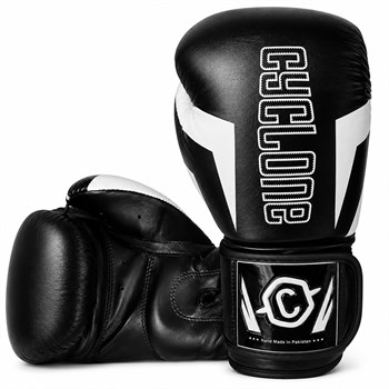 Cyclone Clash Orijinal Deri Boks ve Kick Boks Eldiveni Siyah