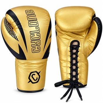 Cyclone Clash Orijinal Deri Boks ve Kick Boks Eldiveni Altın