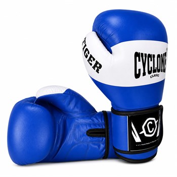 Cyclone Tiger Orijinal Deri Boks ve Kick Boks Eldiveni Mavi