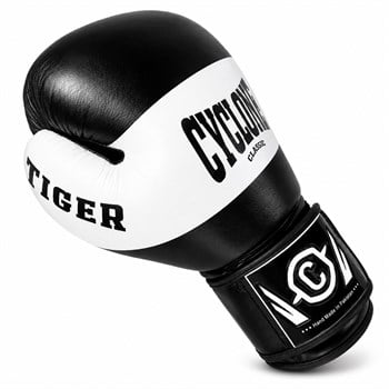 Cyclone Tiger Orijinal Deri Boks ve Kick Boks Eldiveni Siyah