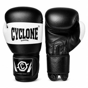 Cyclone Tiger Orijinal Deri Boks ve Kick Boks Eldiveni Siyah