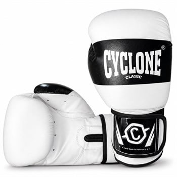 Cyclone Tiger Orijinal Deri Boks ve Kick Boks Eldiveni Beyaz