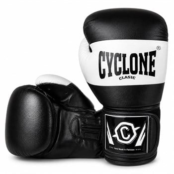 Cyclone Tiger Orijinal Deri Boks ve Kick Boks Eldiveni Siyah