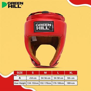 Green Hill IBA Onaylı Hakiki Deri Boks Kaskı Kırmızı