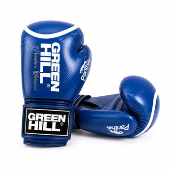 Green Hill Panther Carbon Deri Boks ve Kick-Boks Eldiveni Mavi