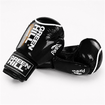 Green Hill Panther Carbon Deri Boks ve Kick-Boks Eldiveni Siyah