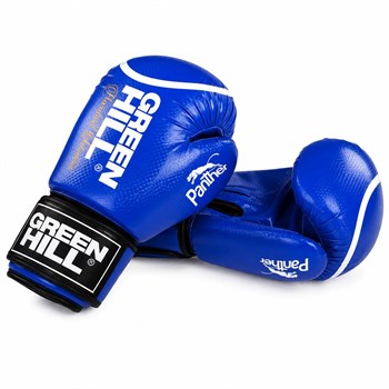Green Hill Panther Carbon Deri Boks ve Kick-Boks Eldiveni Mavi