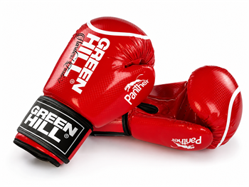 Green Hill Panther Carbon Deri Boks ve Kick-Boks Eldiveni Kırmızı