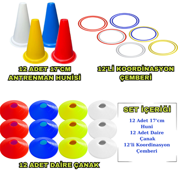 Kodispa 12li 17cm Hunili Daire Çanaklı Antrenman Seti