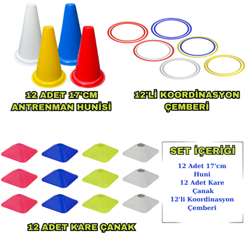 Kodispa 12li 17cm Hunili Kare Çanaklı Antrenman Seti