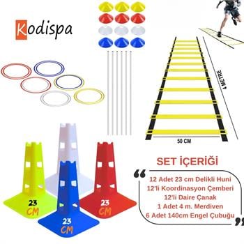 Kodispa 23 cm Delikli Huni Daire Çanaklı Çubuklu Antrenman Seti