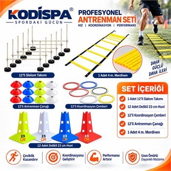 Kodispa Slalomlu 23cm Delikli Hunili Full Antrenman Seti