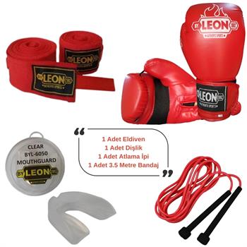 Leon Blade Training Boks Eldiveni, Bandaj Dişlik Atlama İpi Seti Kırmızı