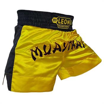 Leon Classic Nakışlı Muay Thai ve Kick Boks Antrenman Şortu Sarı