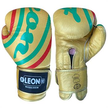 Leon Curved Deri Kick Boks ve Muay Thai Eldiveni Altın